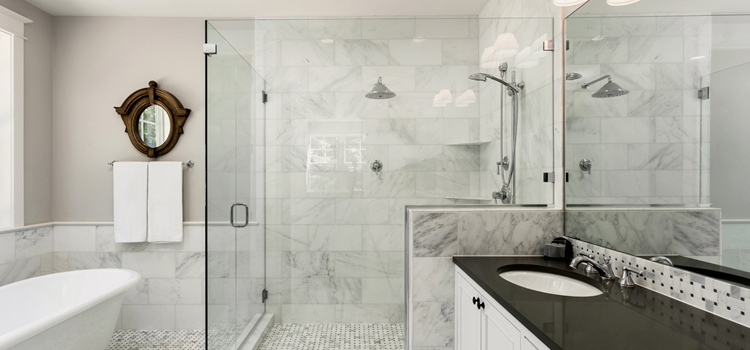 bathroom shower door installation in Strawberry